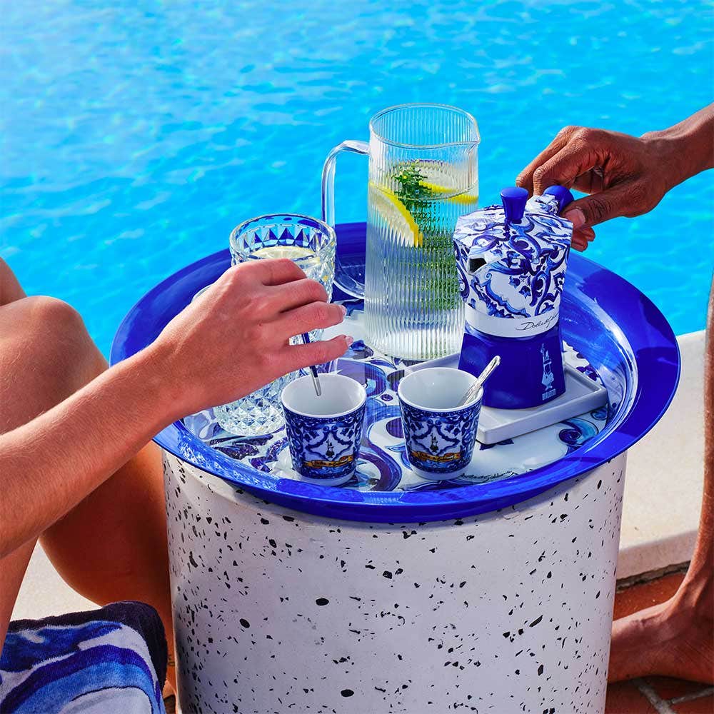 Bialetti Set 2 Bicchierini E 2 Palettine Argentate Bialetti Blu Mediterraneo - immagine 2
