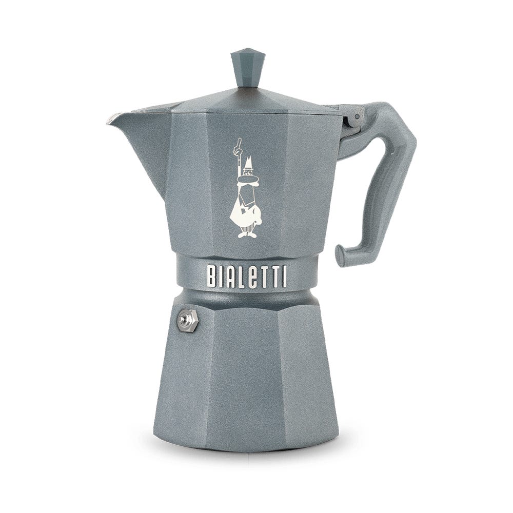 Bialetti Moka Exclusive Octagonal Induction Silver Grey - 6 Tazze